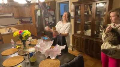 Eli does not like prank gifts!