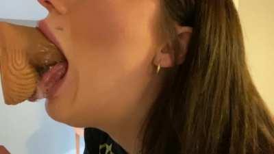 Slow motion so you can watch me take every bit of this 10 inches [F][OC]