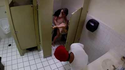 Caught having sex in a public restroom