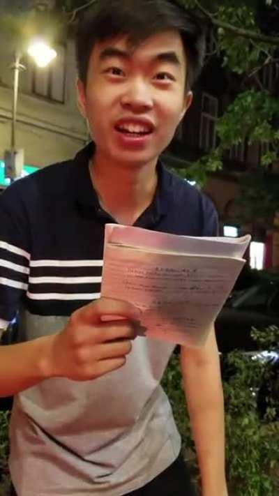 Chinese fella sings our national anthem