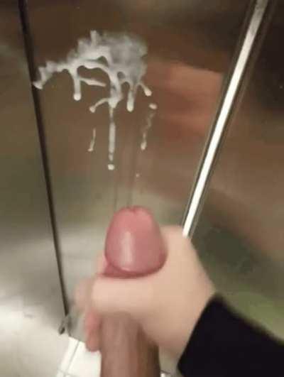 Jerkin it off in the work restroom