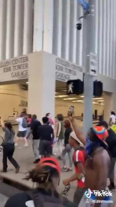 Wholesome freakout when two protesting groups found each other in Houston