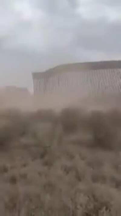 Trump's Wall (fence) Collapsing from Hurricane Hanna - 26 July 2020