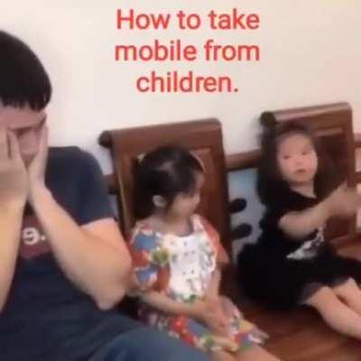 SLPT: How to take mobile from children