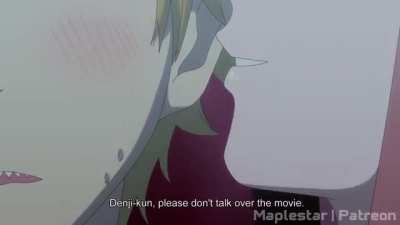 Denji and Makima in movie theatre (maplestar) - Chainsaw man 