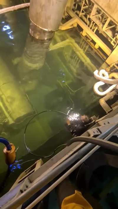 How flooded engine room looking