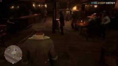 Just an ordinary night in Valentine's Saloon.