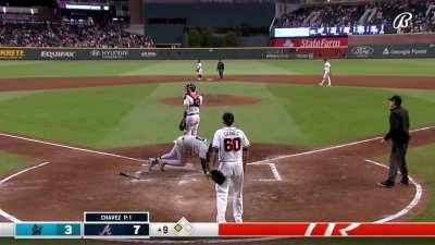 [Highlight] Yuli Gurriel hits an inside-the-park home run after Kevin Pillar is shaken up going for the catch but stays in the game.