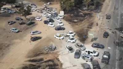 Drone footage shows aftermath at scene of the Music Festival attack