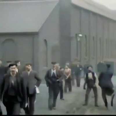 Factory workers fighting circa 19th century