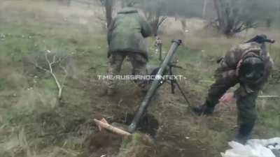 The work of the Russian mortar crew.(3 out of 4 explosive shells failed to launch )