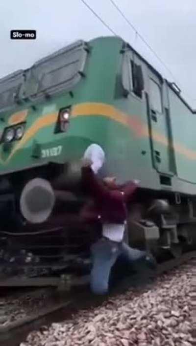 Idiot tiktoker gets hit by a train(probably in heaven rn)