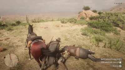 I was trying to hit him so he would chase me, but things ended in a really dramatic death :(