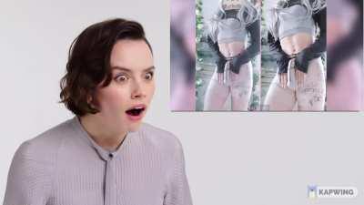 Daisy Ridley gets a BIG surprise from a hot girl in shorts.