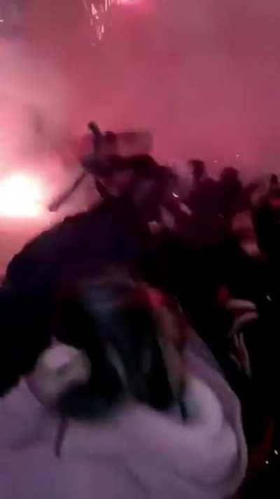 Setting off fireworks inside a kindergarten