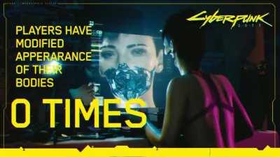 Cyberpunk By Numbers: V has modified its appearance 0 times!