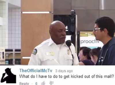 Guy messes with mall security