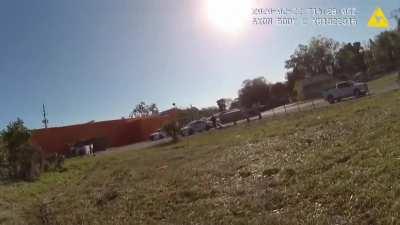 Officer shoots a knife wielding man, wounding him.