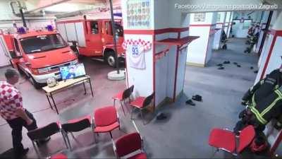 Croatian firefighters on call seconds before winning penalty