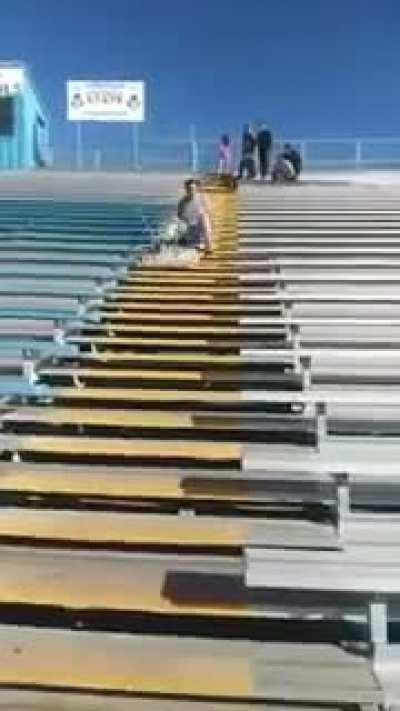 Sliding down the stairs