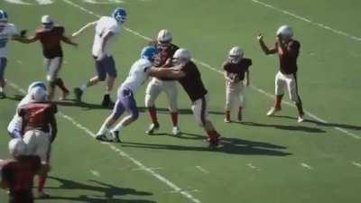 Kid making first play of the game