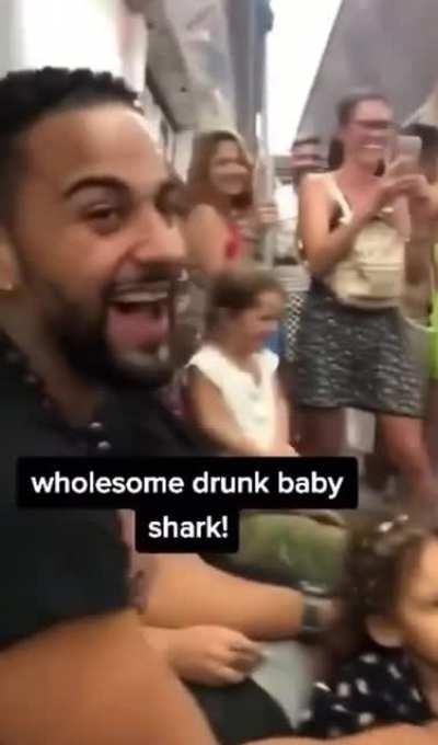Baby shark on a train.