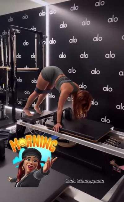 Francia working out at the gym | IG story August 2023