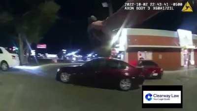 Police shoot a teenager who was just eating a burger in his car