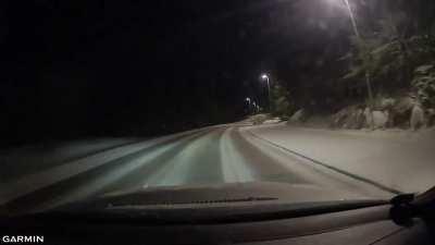 Going one third of the speed limit just because its there’s a little snow on the ground…