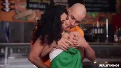 Curvy Barista Girl Gives Customer More Than A Caffeine Fix