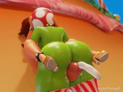 Big Ass Cum Futanari Kissing Saliva