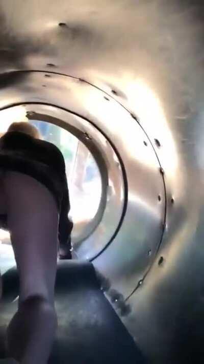 I'll creep behind her