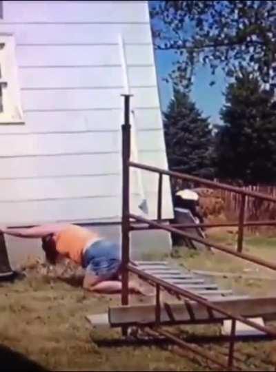 Incorrectly using a ladder