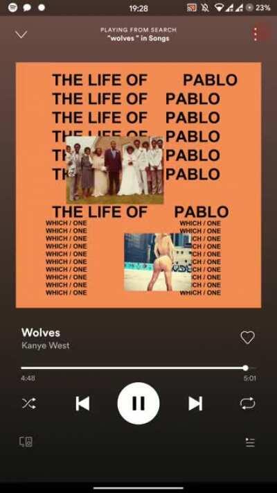Wolves by Kanye to Dark Place. Just wow