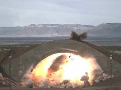 A Small Diameter Bomb strikes an A-& inside a test bunker at White Sands Missile Range.