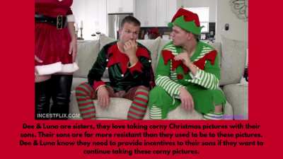 Lexi & Dee want their sons to take corny christmas pics, they offer incentives.