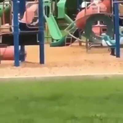 Grandma plays on the jungle gym, WCGW?