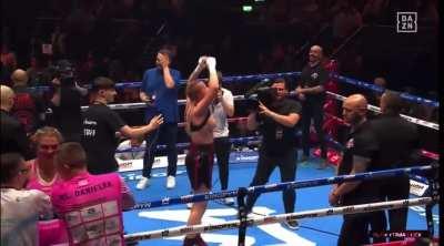 Boxer flashes the crowd on live tv after first win