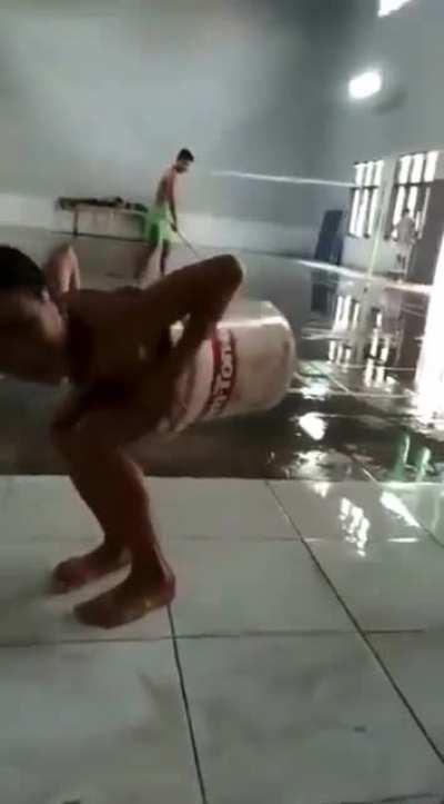 Legend has it that he still stuck in the bucket…