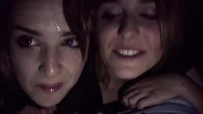 Two Girls Offering A Blowjob In A Cinema