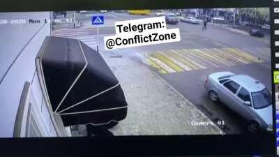 The moment of the terror attack on the police officers in Grozny