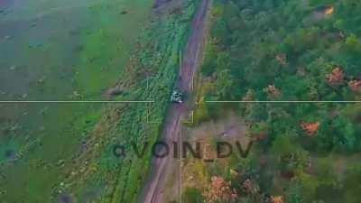 RU pov: Compilation of recent Lancet strikes on attacking Ukrainian vehicles north of Robotyne, Zaporyzhe region. Shows a Ukrainian soldier in a tank getting wounded as a result of Lancet hit. 