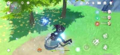 Wriothesley can generate energy and heal by attacking cooking pots