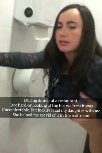 Daughter helping me in the bathroom