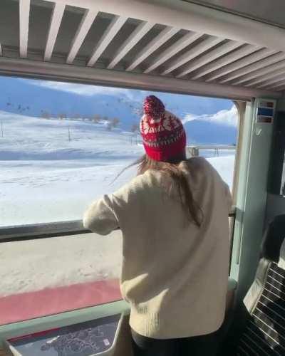 Massive retractable windows on this train in Switzerland