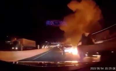 Speeding through the freeway at night