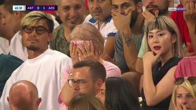 Player’s family when he gets red-carded right after being subbed in