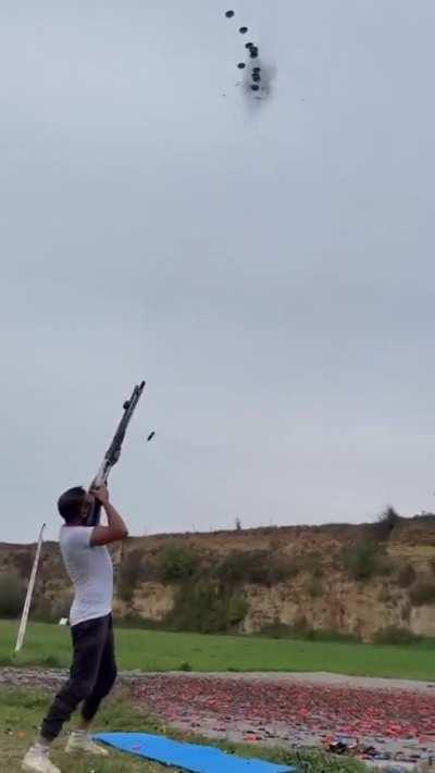 He's aimboting in real life