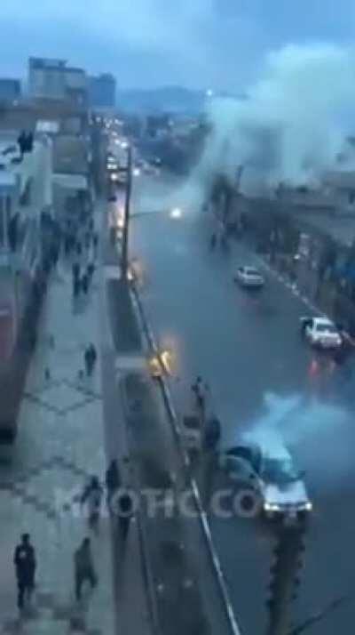 Lighting striking this car