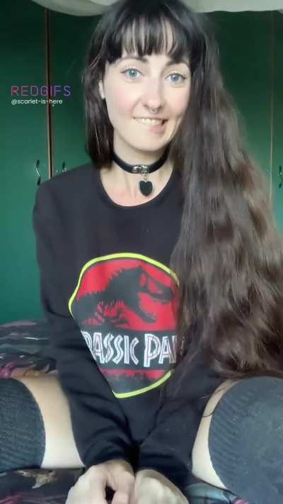 We’re watching Jurassic Park! Whoever can make it the longest without quoting a line, gets head first!